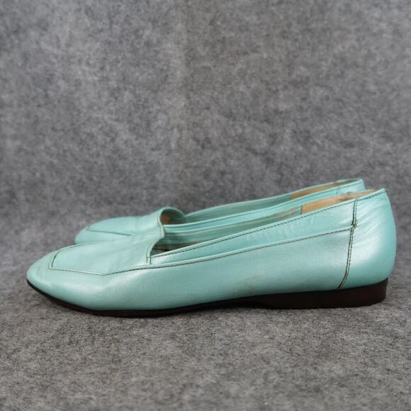 Enzo Angiolini Shoes Womens 8 Loafers Slip On Leather Blue Retro Classic Vintage - Picture 4 of 13